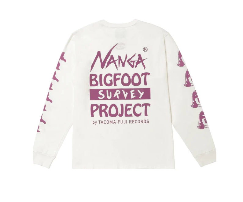 NANGA×TACOMA FUJI RECORDS BIGFOOT SURVEY PROJECT LOGO L/S TEE(UNISEX)