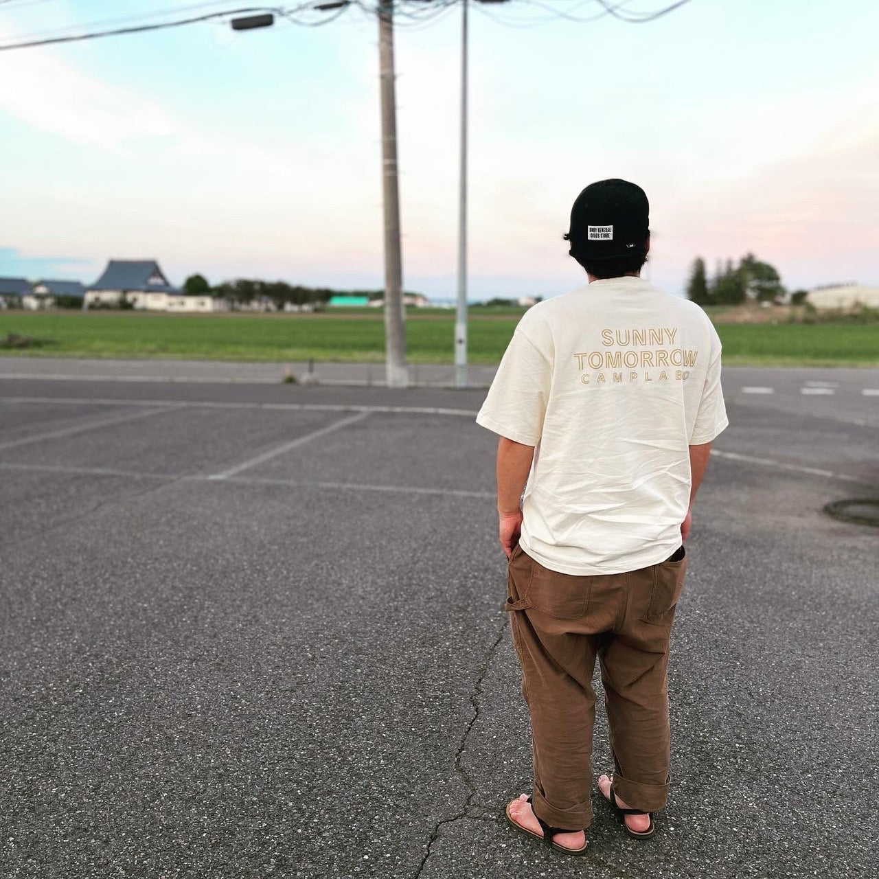 CAMPLABO SUNNY TOMORROW Tシャツ アイボリー×マスタード