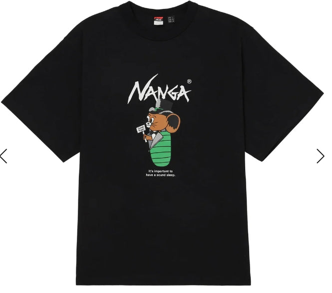 NANGA×JERRY UKAI ECO HYBRID SLEEPING JERRY MARQUEZ TEE BLACK